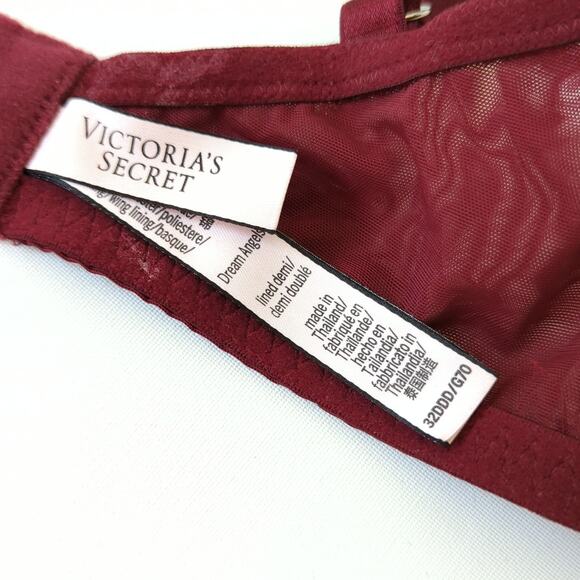 Victoria's Secret Womens Dream Angels Lined Demi 32DDD 32F Lace Eyelash Padded - Picture 3 of 4